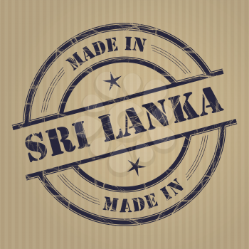 Made in Sri Lanka grunge rubber stamp