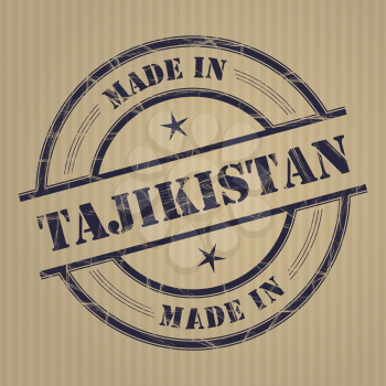 Made in Tajikistan grunge rubber stamp