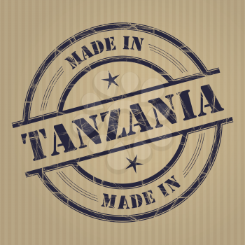 Made in Tanzania grunge rubber stamp