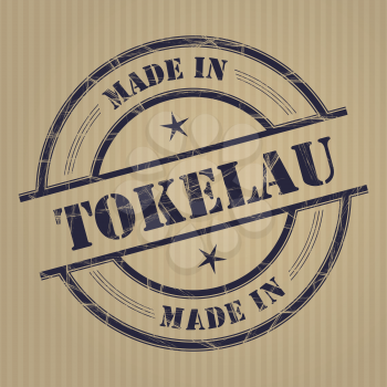 Made in Tokelau grunge rubber stamp
