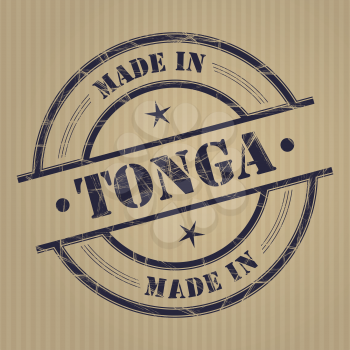 Made in Tonga grunge rubber stamp