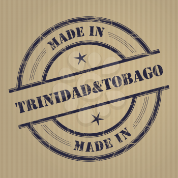 Made in Trinidad and Tobago grunge rubber stamp