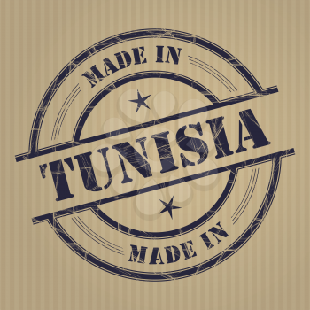 Made in Tunisia grunge rubber stamp