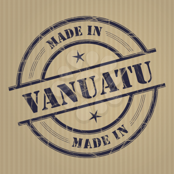 Made in Vanuatu grunge rubber stamp