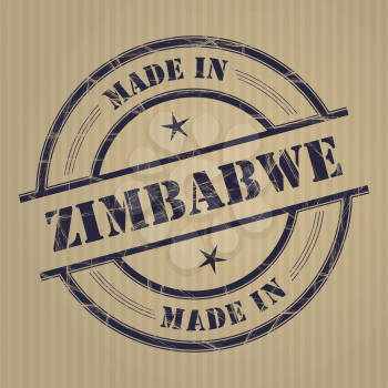 Made in Zimbabwe grunge rubber stamp