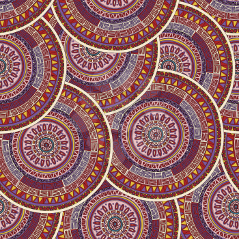 Round ornament mandala seamless pattern design