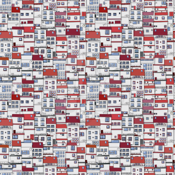 Old  city houses seamless texture pattern