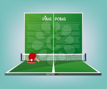 Ping Pong, tennis table vector sport background
