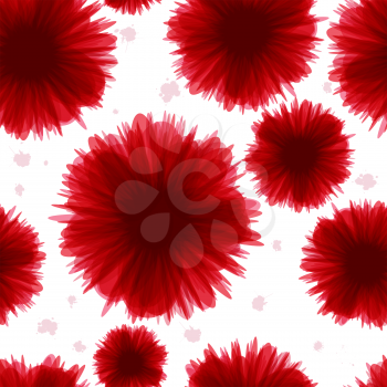 Red flowers pastel seamless pattern desgin