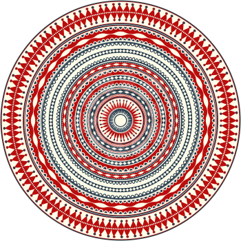 Traditional Romanian round decorative element, vector template