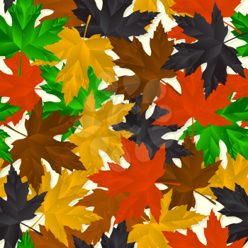 Seamless pattern design of autumn leaves