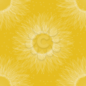 Seamless pattern design with sunflowers 