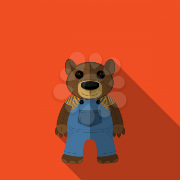 Teddy bear icon, flat  design