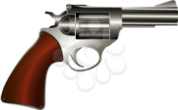 Revolver, vector drawing over white background
