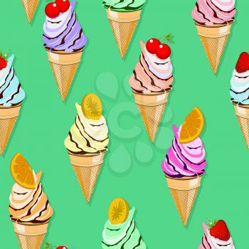 Cone ice cream hi resolution seamlesss pattern