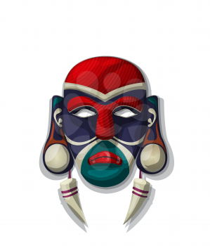 Vector tribal mask over white background 
