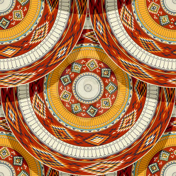 Native american indian round seamless pattern vector for your design