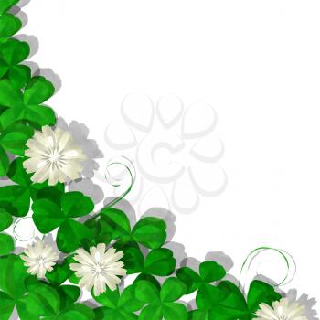 Watercolor style drawing shamrock design on white background