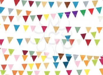 Watercolor party flags, celebration background