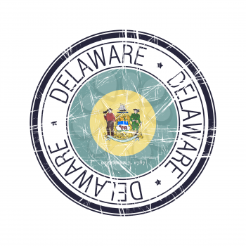 Great state of Delaware postal rubber stamp, vector object over white background