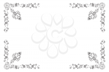 Floral wedding card, vector background with copy paste