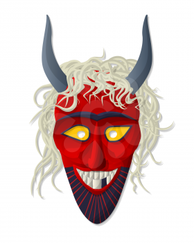Hungarian Buso mask, vector illustration against white background