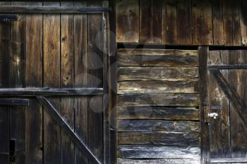 Old rustic barn door background