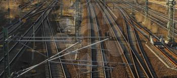 Train tracks in the sun, abstract background