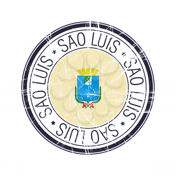 City of Sao Luis, Brazil postal rubber stamp, vector object over white background