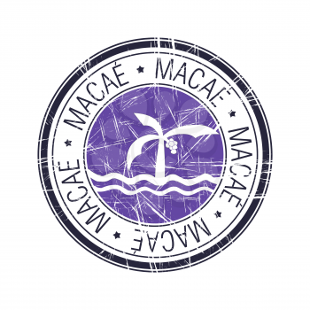 City of Macae, Brazil postal rubber stamp, vector object over white background