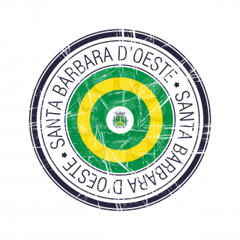 City of Santa Barbara d'Oeste, Brazil postal rubber stamp, vector object over white background