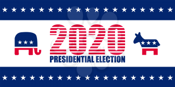 2020 Presidential election vector template with traditional parties symbols over white