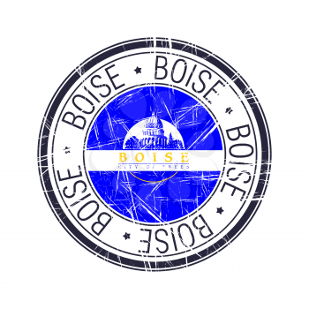 City of Boise, Idaho postal rubber stamp, vector object over white background