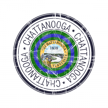 City of Chattanooga, Tennessee postal rubber stamp, vector object over white background