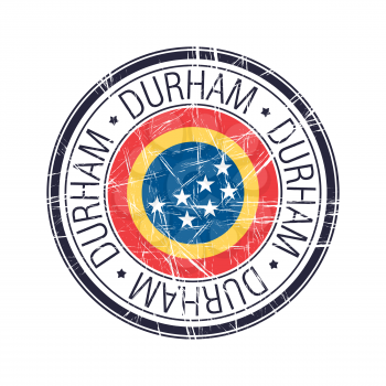 City of Durham, North Carolina postal rubber stamp, vector object over white background