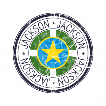 City of Jackson, Mississippi postal rubber stamp, vector object over white background