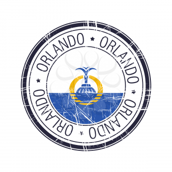 City of Orlando, Florida postal rubber stamp, vector object over white background