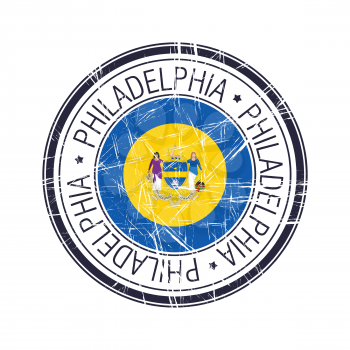 City of Philadelphia, Pennsylvania postal rubber stamp, vector object over white background