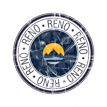 City of Reno, Nevada postal rubber stamp, vector object over white background