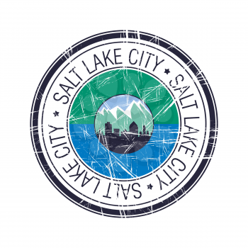 City of Salt Lake City, Utah postal rubber stamp, vector object over white background