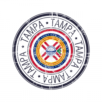 City of Tampa, Florida postal rubber stamp, vector object over white background