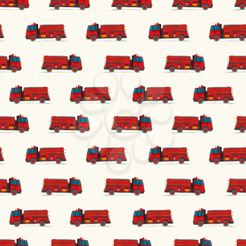 Fire truck children drawing repeating pattern for decor