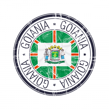 City of Goiania, Brazil postal rubber stamp, vector object over white background