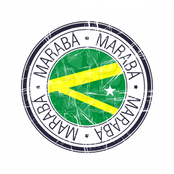 City of Maraba, Brazil postal rubber stamp, vector object over white background