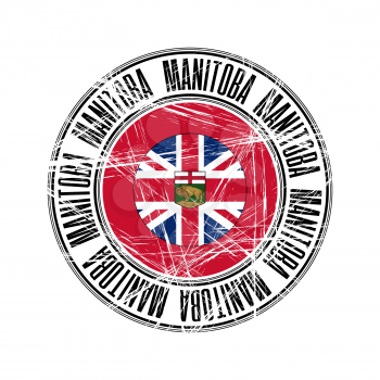 Manitoba province, Canada. Vector postal rubber stamp over white background