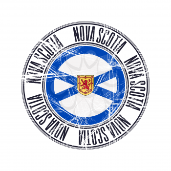 Nova Scotia province, Canada. Vector postal rubber stamp over white background
