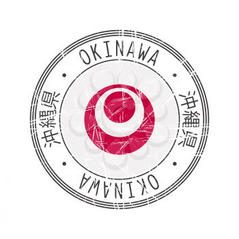 Okinawa Prefecture, Japan. Vector rubber stamp over white background