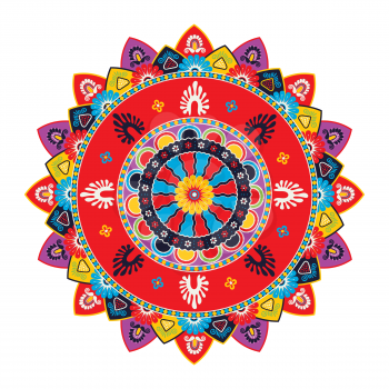 Mandala vector template, isolated obects over white background