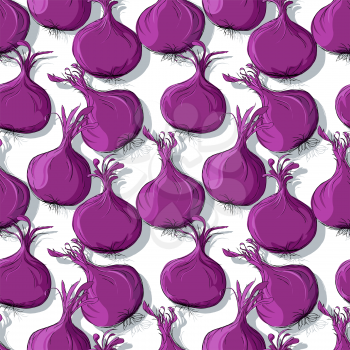 Onions repeating pattern, editable vector template