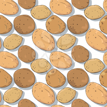 Potatoes repeating pattern, editable vector template